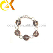 stainless steel jewelry interlocking chain link ring bracelet for girl